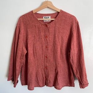 Flax Pink Linen Top